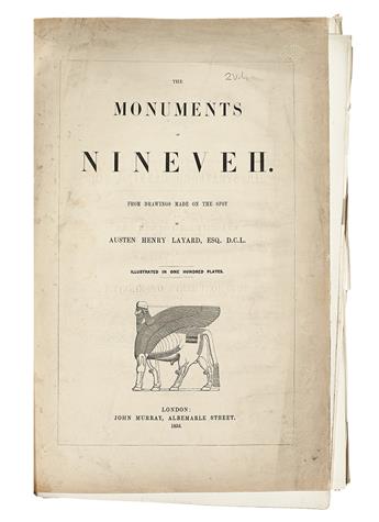 (EGYPT.) Layard, Austin Henry. The Monuments of Nineveh. Series I and II. [Incomplete.]